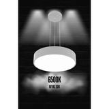 Drum 40CM ( Gri Kasa, Beyaz Işık ) Ledli Modern LED Avize, Salon, Mutfak, Oturma Yatak Odası, Sarkıt - GRİ KASA