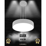 Drum 40CM (Gri Kasa, Beyaz Işık) Ledli Modern Sarkıt LED Avize, Salon, Mutfak, Oturma Yatak Odası, Sarkıt