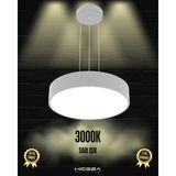 Drum 40CM (Gri Kasa, Sarı Işık) Ledli Modern Sarkıt LED Avize, Salon, Mutfak, Oturma Yatak Odası, Sarkıt