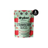 DRYBOX Freeze Dried Tatlı ve Çıtır Çilek Dilimleri (Dondurularak Kurutulmuş) - 5g 3'lü Paket