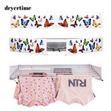 Dryertime Premium Alüminyum Duvara Monte Katlanır Çamaşır Kurutma Askısı – 80 cm – 25 Kg (renkli kelebekler)