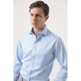 D's Damat 0HE02SG00289M Regular Fit Mavi Düz Erkek Gömlek