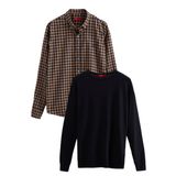 D's Damat 1HC0206EKBN01 Slim Fit Camel Bisiklet Yaka Triko Gömlek