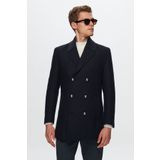 D's Damat 1HF0832255049 Regular Fit Lacivert Balıksırtı Palto