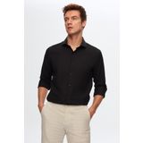 D's Damat 2HF02ORT3185 Slim Fit Siyah İtalyan Yaka Erkek Gömlek
