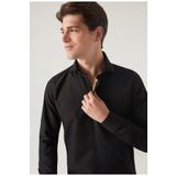 D's Damat 2HF02ORT4185 Slim Fit Siyah İtalyan Yaka Erkek Gömlek