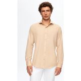 D's Damat 2HF02ORT5185 Slim Fit Bej İtalyan Yaka Erkek Gömlek