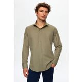 D's Damat 2HF02ORT5185 Slim Fit Haki İtalyan Yaka Erkek Gömlek