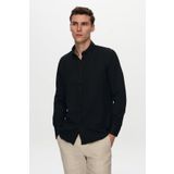 D's Damat 4HC02ORT03265 Slim Fit Siyah Oxford Nakışlı Gömlek