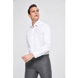 D's Damat 4HF02HD15100M801 Beyaz Regular Fit Armürlü Erkek Gömlek