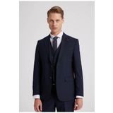 D's Damat 4HFY5ORT01599 Slim Fit Lacivert Yelekli Takım Elbise