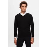 Ds Damat 5HF06ORT12003 Regular Fit Düz V Yaka Triko Erkek Kazak Siyah