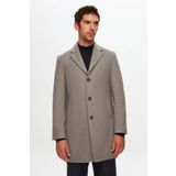 D's Damat 5HF08ORT10000 Regular Fit Gri Erkek Kaşe Kaban