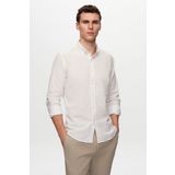 D's Damat 6HC02ORT63265 Slim Fit Beyaz Keten Görünümlü Erkek Gömlek