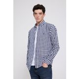D's Damat 7HC02ORT09265 Slim Fit Lacivert Kareli Erkek Gömlek
