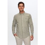 D's Damat 7HC02ORT09265 Slim Fit Yesil Kareli Erkek Gömlek