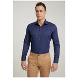 D's Damat 7HF02ORT02100 Slim Fit Lacivert Armürlü Erkek Gömlek