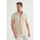 D's Damat 8HC02ORT04265 Slim Fit Bej Gofre Erkek Gömlek