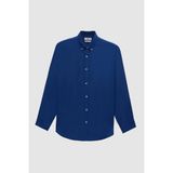 Ds Damat Comfort Indigo Düz Gömlek - İndigo - XL