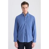 Ds Damat Comfort İndigo Gabardin Gömlek