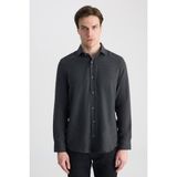 D'S Damat Ds Damat Comfort Antrasit Gabardin Gömlek 5HC02KX03327M - XL