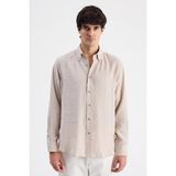 D'S Damat Ds Damat Comfort Bej Düz Gömlek 6HC020302304M