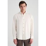 D'S Damat Ds Damat Comfort Bej Keten Gömlek - 2XL