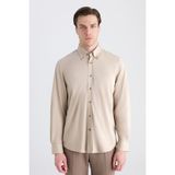 D'S Damat Ds Damat Comfort Bej Örme Gömlek 5HC02TD02265M - XL