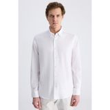 D'S Damat Ds Damat Comfort Beyaz Armürlü %100 Pamuklu Gömlek 4HC02K8122652