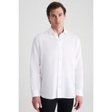 D'S Damat Ds Damat Comfort Beyaz Keten Gömlek - 2XL