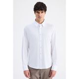 D'S Damat Ds Damat Comfort Beyaz Oxford Gömlek 6HC02G811304M - 4XL