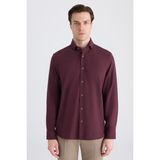 D'S Damat Ds Damat Comfort Bordo Gabardin Gömlek