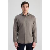 D'S Damat Ds Damat Comfort Füme Keten Gömlek - 2XL