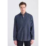 D'S Damat Ds Damat Comfort Indigo Düz Gömlek 5HC02PH06327M - İndigo - XL