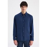 D'S Damat Ds Damat Comfort Indigo Düz Gömlek 6HC020302304M - İndigo