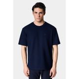 D'S Damat Ds Damat Comfort Kalıp Lacivert Yumuşak Viskon Karışımlı Rahat Bisiklet Yaka Tişört