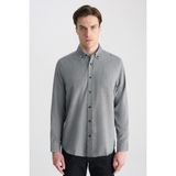 D'S Damat Ds Damat Comfort Lacivert Armürlü Gömlek 5HC02IG21265M - 2XL