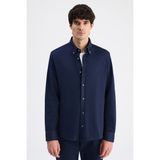 D'S Damat Ds Damat Comfort Lacivert Oxford Gömlek 6HC02G811304M - 4XL
