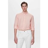 D'S Damat Ds Damat Comfort Pembe Flamlı %100 Keten Gömlek