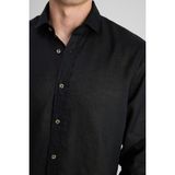 D'S Damat Ds Damat Comfort Siyah Keten Gömlek - 3XL