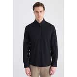D'S Damat Ds Damat Comfort Siyah Örme Gömlek 5HC02TD02265M