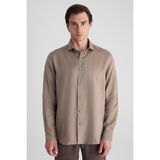 D'S Damat Ds Damat Comfort Vizon Keten Gömlek - 3XL
