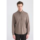 D'S Damat Ds Damat Comfort Vizon Örme Gömlek 5HC02TD02265M - 3XL