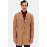 D'S Damat Ds Damat Koyu Bej Mono Yaka Kaşe Kaban 5HF08ORT10000 %40 Pamuk %40 Polyamid %20 Polyester Erkek Günlük Kullanım - 52