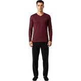 D'S Damat Ds Damat Maschio Pamuk V Yaka Pijama Takımı Bordo - 2XL