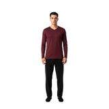 D'S Damat Ds Damat Maschio Pamuk V Yaka Pijama Takımı BORDO