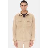 D'S Damat Ds Damat Regular Fit Bej Düz Kadife Görünümlü Gömlek Mont 5HC073080021M - 2XL