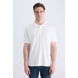 D'S Damat Ds Damat Regular Fit Beyaz Pike Dokulu %100 Pamuklu T-Shirt 4HC14TV02002M - XL
