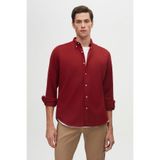 D'S Damat Ds Damat Regular Fit Bordo Düz Kışlık Flanel Gömlek