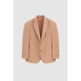 D'S Damat Ds Damat Regular Fit Hardal Armürlü Çift Yırtmaçlı Yünlü Blazer Kumaş Ceket 3HF04IR224361 - 6 Drop - 56